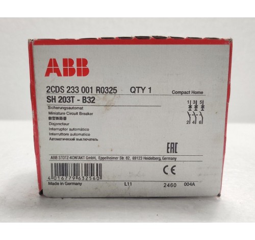 ABB 2CDS 233 001 R0325 SH 203T-B32 Miniature Circuit Breaker