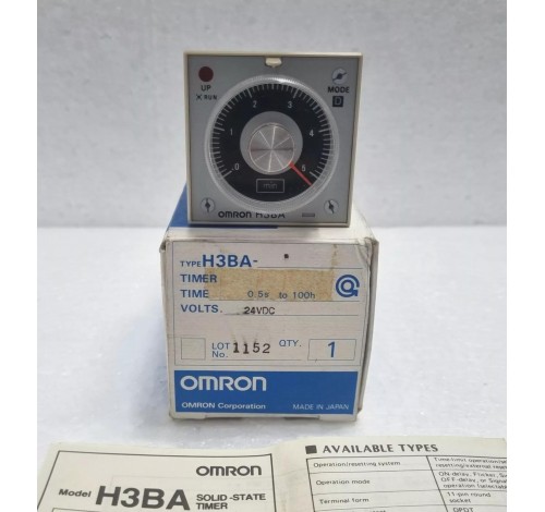 Omron H3BA Solid-State Timer 0.5s to 100h 24vdc