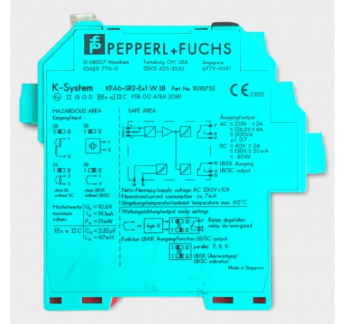 Pepperl + Fuchs KFA6-SR2-Ex1.W.LB Part No. 103375S K-System