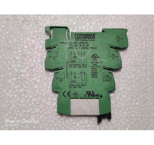 Phoenix Contact PLC-BSC-230UC/21 Socket Ord. 2966045 With 2961118 Relay