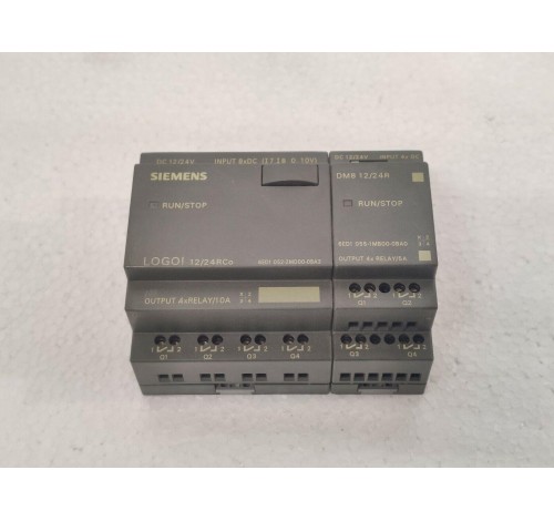 Siemens 6ED1 052-2MD00-0BA3 Logo 12/24RC0 + 6ED1 055-1MB00-0BA0 DM8 12/24R