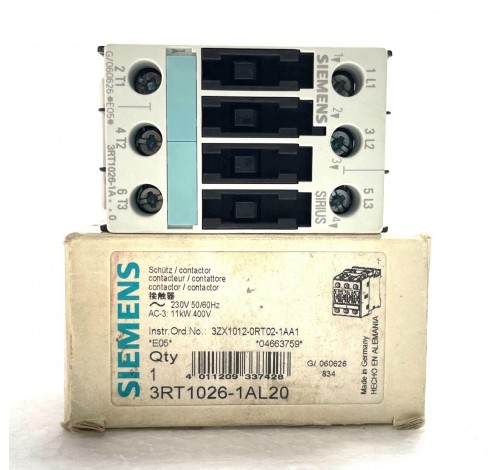 Siemens Sirius 3RT1026-1AL20 Contactor 3RT1026-1A..0