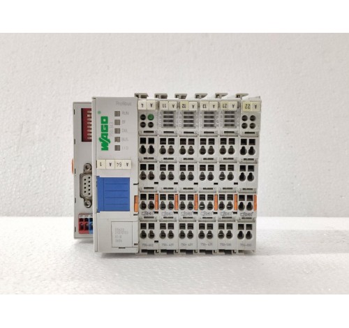 Wago 750-343 Profibus-DP + 750-602 PS + 750-431 8DI + 750-530 8DO + 750-600